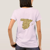 T-Shirt Drapeau + Carte + Texte Espagne (Dos)