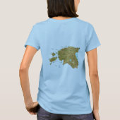 T-Shirt Drapeau + Carte + Texte Estonie (Dos)