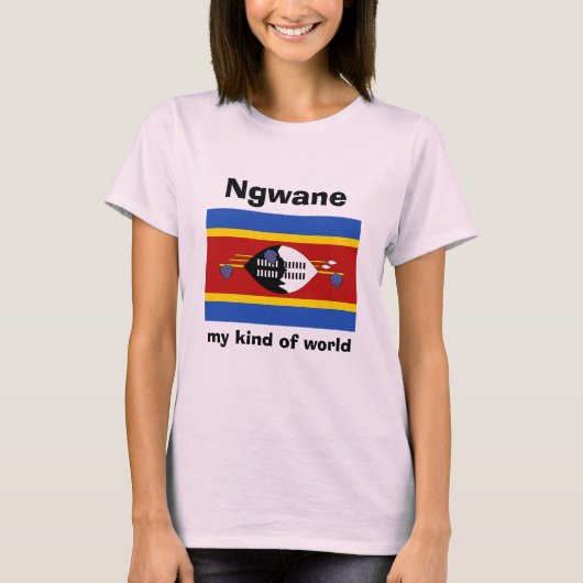 T-Shirt Drapeau + Carte + Texte Eswatini (Devant)