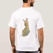 T-Shirt Drapeau + Carte + Texte Finlande (Dos)