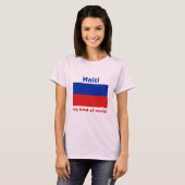 T-Shirt Drapeau + Carte + Texte Haïti (Devant entier)