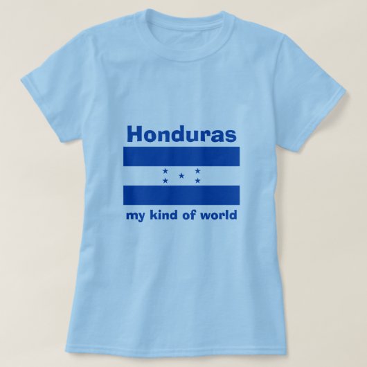 T-Shirt Drapeau + Carte + Texte Honduras (Design devant)
