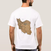 T-Shirt Drapeau + Carte + Texte Iran (Dos)