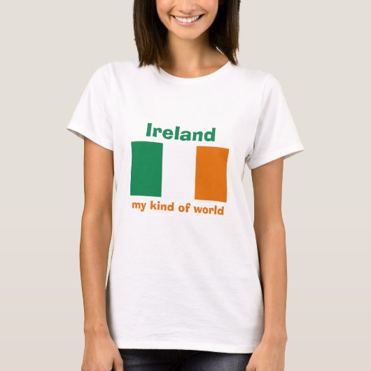 T-Shirt Drapeau + Carte + Texte Irlande (Devant)