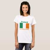 T-Shirt Drapeau + Carte + Texte Irlande (Devant entier)