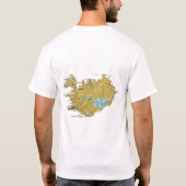 T-Shirt Drapeau + Carte + Texte Islande (Dos)