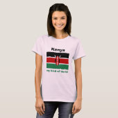 T-Shirt Drapeau + Carte + Texte Kenya (Devant entier)