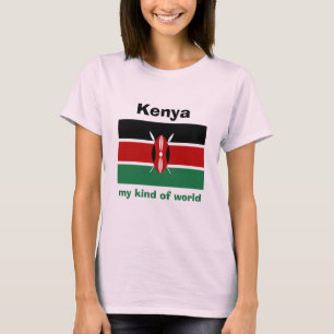 T-Shirt Drapeau + Carte + Texte Kenya