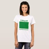 T-Shirt Drapeau + Carte + Texte Libye (Devant entier)