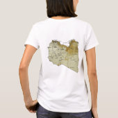 T-Shirt Drapeau + Carte + Texte Libye (Dos)