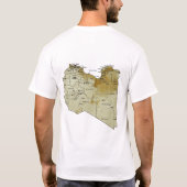 T-Shirt Drapeau + Carte + Texte Libye (Dos)