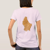 T-Shirt Drapeau + Carte + Texte Luxembourg (Dos)