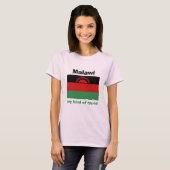T-Shirt Drapeau + Carte + Texte Malawi (Devant entier)