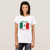 T-Shirt Drapeau + Carte + Texte Mexique (Devant entier)