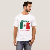 T-Shirt Drapeau + Carte + Texte Mexique (Devant entier)