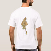 T-Shirt Drapeau + Carte + Texte Myanmar (Dos)