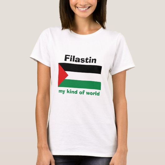 T-Shirt Drapeau + Carte + Texte Palestine (Devant)