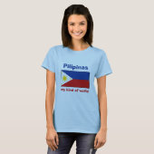 T-Shirt Drapeau + Carte + Texte Philippines (Devant entier)