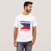 T-Shirt Drapeau + Carte + Texte Philippines (Devant entier)