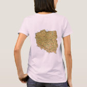 T-Shirt Drapeau + Carte + Texte Pologne (Dos)