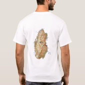 T-shirt Drapeau + Carte + Texte Qatar (Dos)