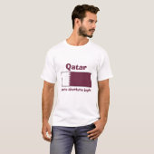 T-shirt Drapeau + Carte + Texte Qatar (Devant entier)
