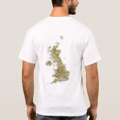 T-Shirt Drapeau + Carte + Texte Royaume-Uni (Dos)