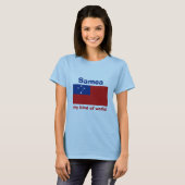 T-Shirt Drapeau + Carte + Texte Samoa (Devant entier)