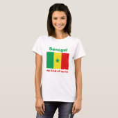T-Shirt Drapeau + Carte + Texte Sénégal (Devant entier)