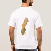 T-Shirt Drapeau + Carte + Texte Suède (Dos)