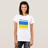 T-Shirt Drapeau + Carte + Texte Ukraine (Devant entier)