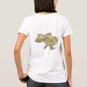 T-Shirt Drapeau + Carte + Texte Ukraine (Dos)