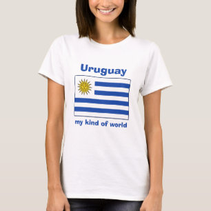 T-Shirt Drapeau + Carte + Texte Uruguay