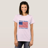 T-Shirt Drapeau + Carte + Texte USA (Devant entier)
