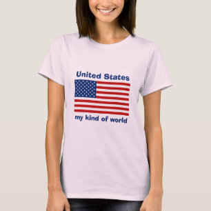 T-Shirt Drapeau + Carte + Texte USA
