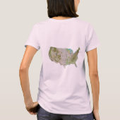 T-Shirt Drapeau + Carte + Texte USA (Dos)