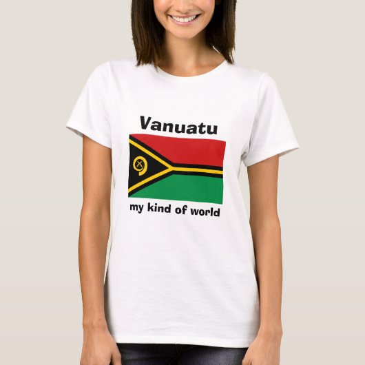 T-Shirt Drapeau + Carte + Texte Vanuatu (Devant)
