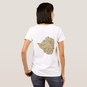 T-Shirt Drapeau + Carte + Texte Zimbabwe (Dos entier)