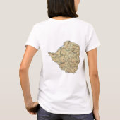 T-Shirt Drapeau + Carte + Texte Zimbabwe (Dos)