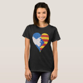 T-shirt Drapeau catalan écossais cœur (Devant entier)
