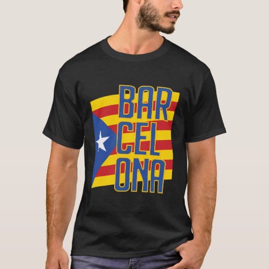 T-shirt Drapeau Catalogne de Barcelone Estelada Blava Socc (Devant)