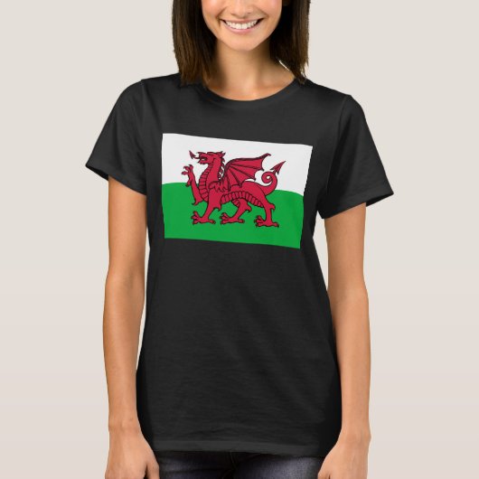T-shirt Drapeau celtique du Dragon rouge du Pays de Galles (Devant)