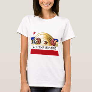 T-shirt Drapeau chatouilleux d'ours de la Californie