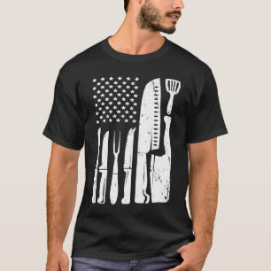 T-shirt Drapeau Chef Knife USA Patriotique Cook