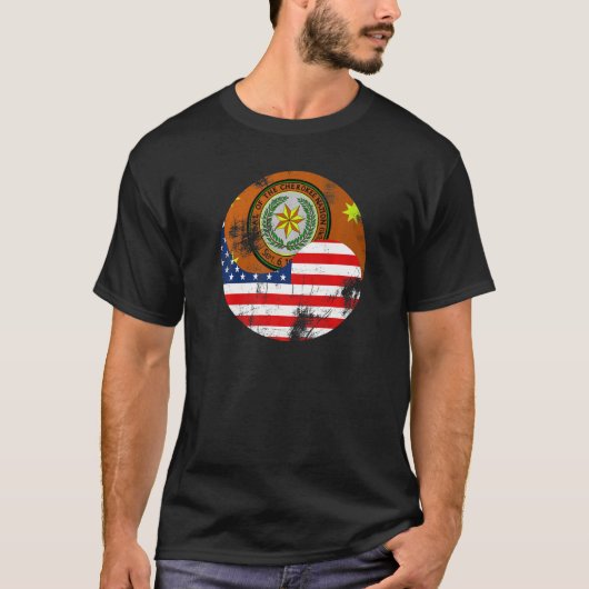 T-shirt Drapeau Cherokee d'Amérique native Drapeau Cheroke (Devant)