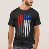 T-shirt Drapeau chilien avec peinture à brosse texturé iso (Devant)
