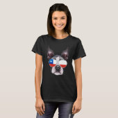 T-shirt Drapeau chilien Boston Terrier Chien Chili Poche (Devant entier)