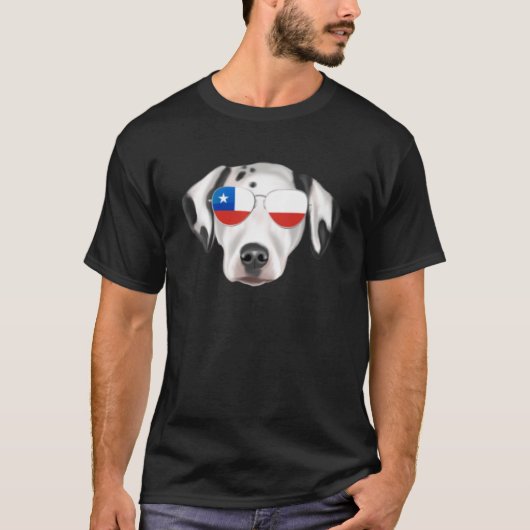 T-shirt Drapeau chilien Chien dalmate Chili Pocket Pullove (Devant)