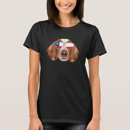 T-shirt Drapeau chilien Welsh Springer Spaniel Dog Chili P (Devant)