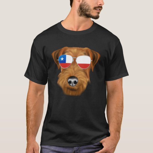 T-shirt Drapeau chilien Welsh Terrier Dog Chili Poche (Devant)